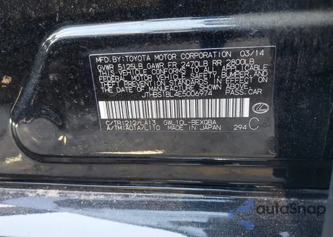 2014 Lexus Gs 450H from USA, damaged, VIN JTHBS1BL4E5006974